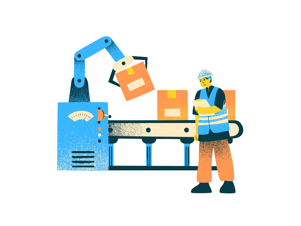 Manufacturers tracking raw materials and finished goods.